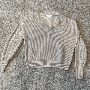 Market & Spruce Beige V-Neck Sweater